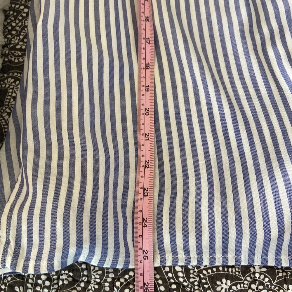 Love Tree Blue & White Stripe Button Down Blouse Size S NWOT - Picture 12 of 13